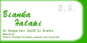 bianka halapi business card